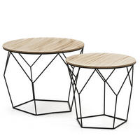 COUCH-/BEISTELLTISCH-SET Tokio schwarzes Metall - Schwarz, Holzwerkstoff (40/50/50cm) - VS Venta-stock