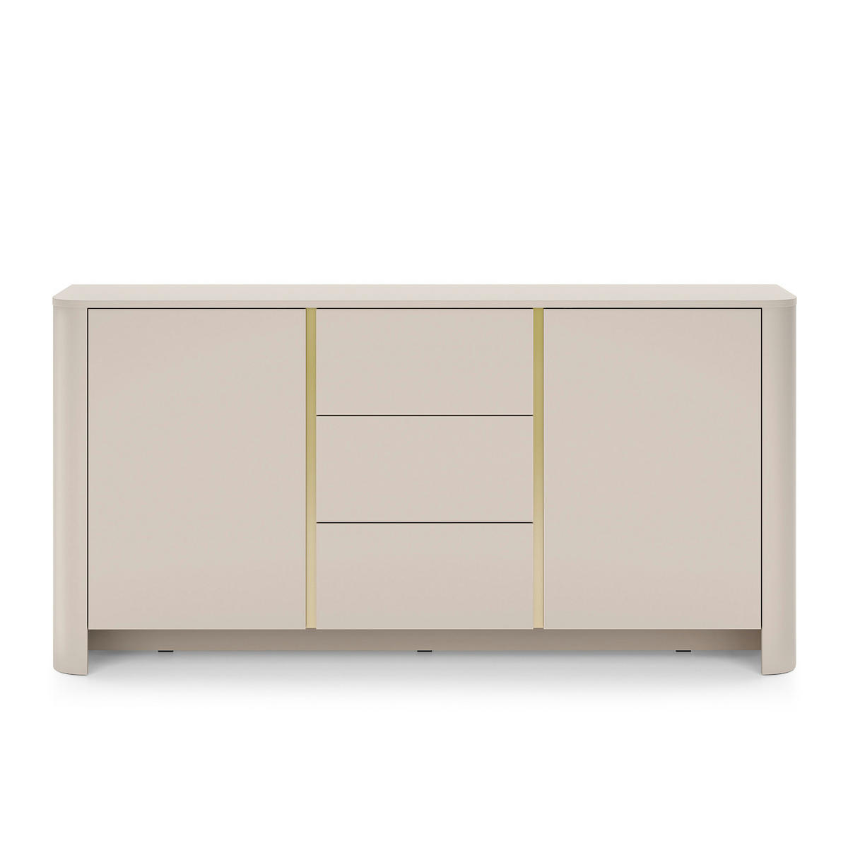 SIDEBOARD AMOS KOM2-2D3S Abgerundeter Korpus, Kaschmir - Kaschmir, Holzwerkstoff/Kunststoff (168/84/39cm) - Komodee