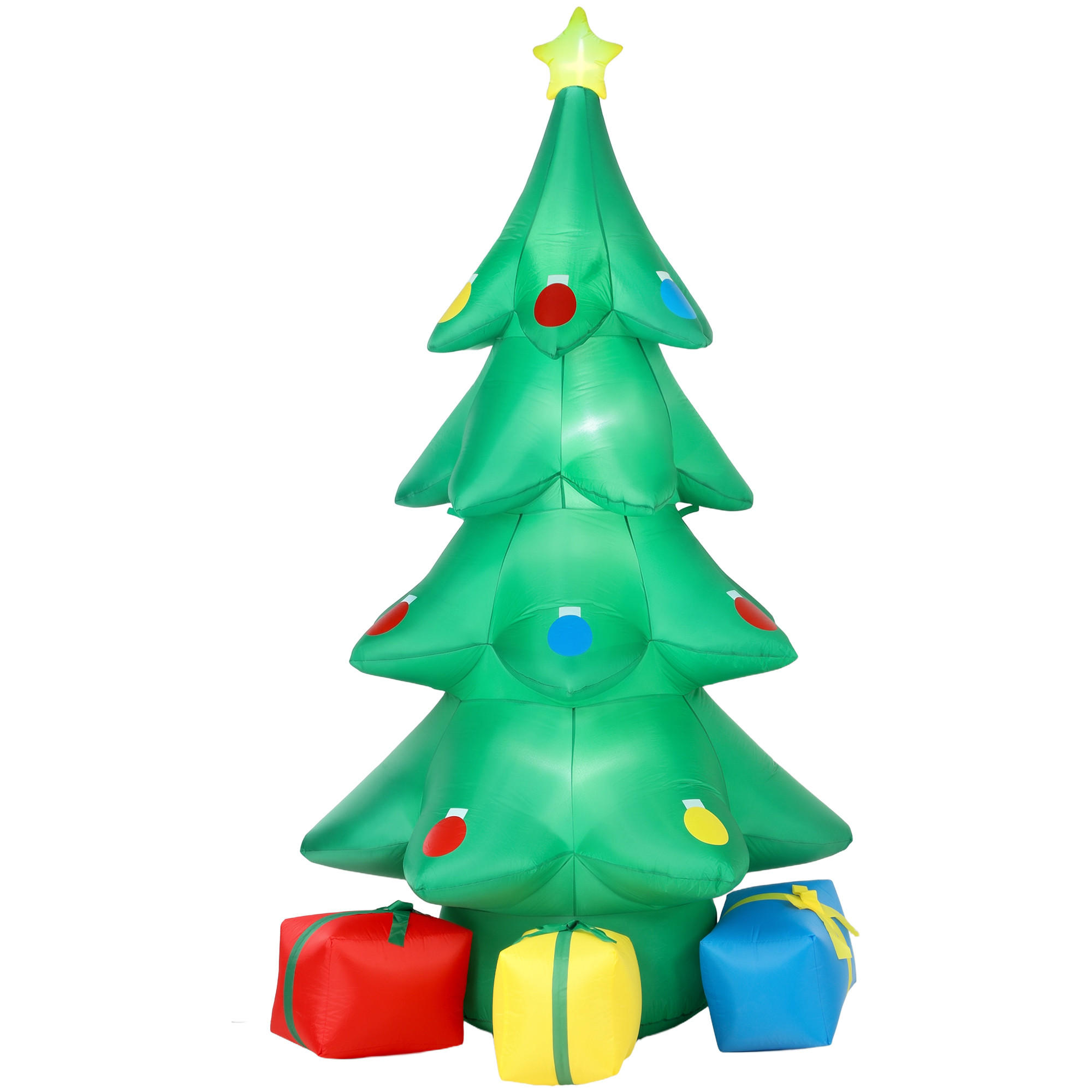 AUFBLASBARE-WEIHNACHTSBAUM Polyester Grün - Grün, Textil (160/300/170cm) - Outsunny