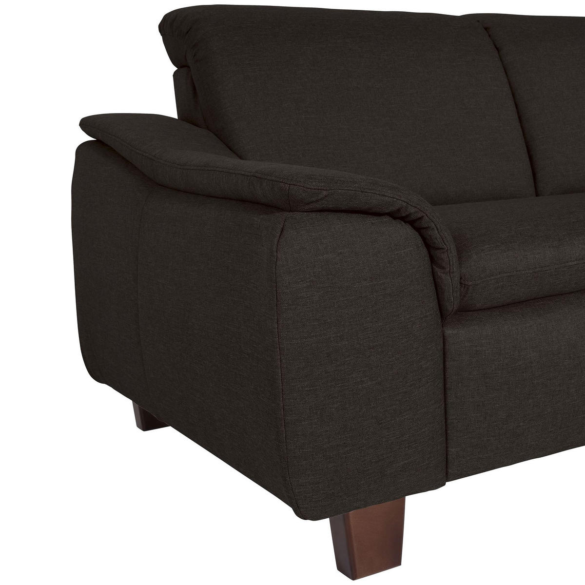 ECKSOFA mit Ottomane rechts Kaylil Flachgewebe schoko - Mokka, Kunststoff (187/247cm) - 58aufmkessel