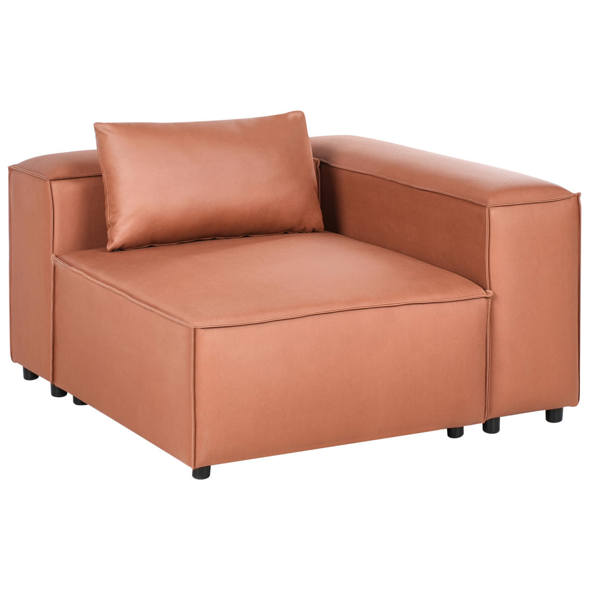 ECKMODUL Stoff Goldbraun symmetrisch Brande - Goldfarben, Textil (123/70/121cm) - Beliani