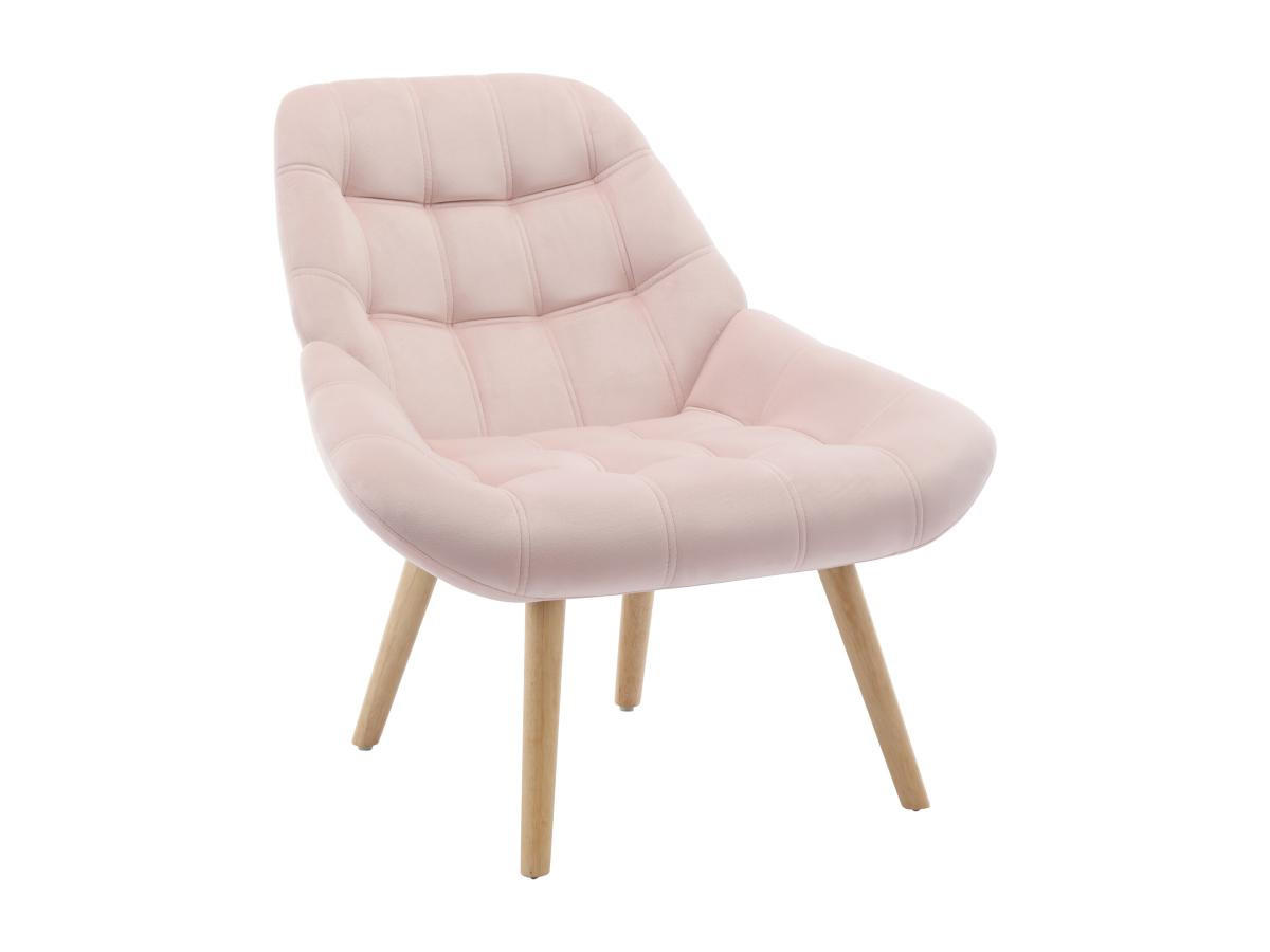 SESSEL - Samt - Rosa - LUOSTO - Pink, Textil (79/83/87cm) - Vente-Unique