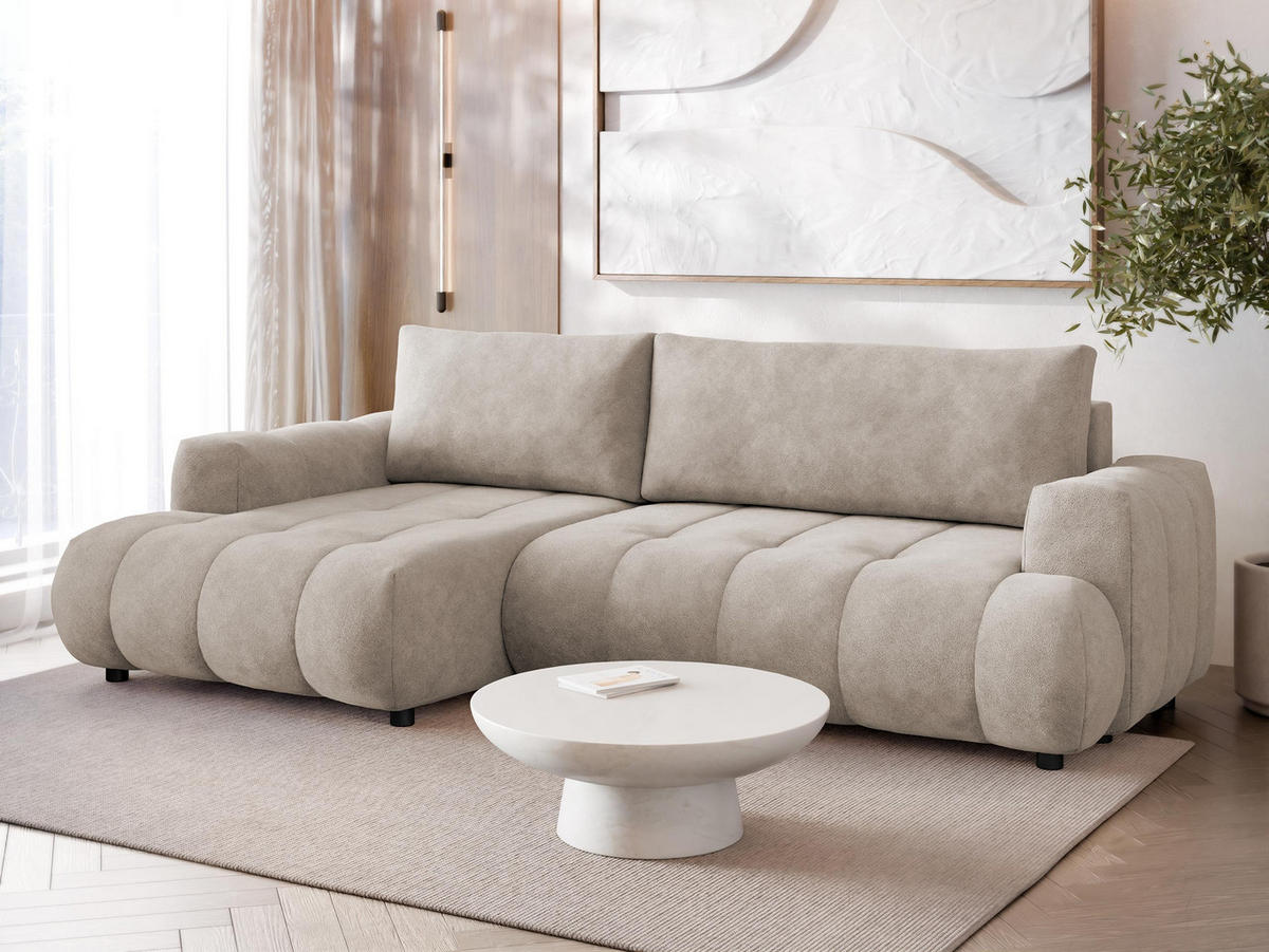 ECKSOFA Haiti, Seite: Links LC+2R - Schwarz/Mokka, Holz/Textil (276/156cm) - MIRJAN24