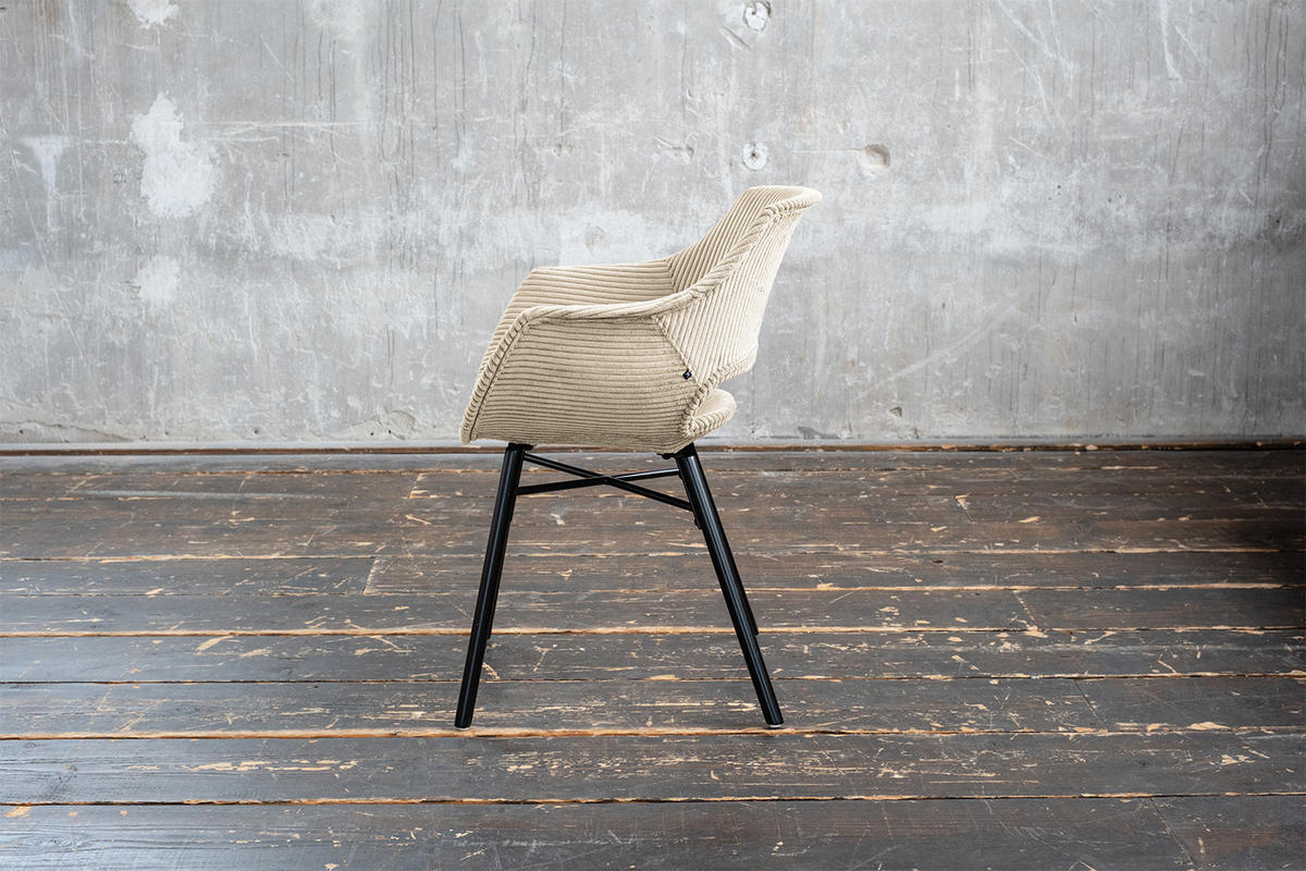 ESSZIMMERSTUHL ZAJA Cremeweiß Cord - Creme, Textil (57/81.5/59cm) - KAWOLA