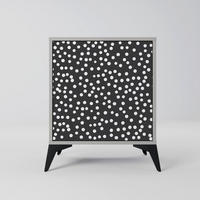 SIDEBOARD BLINDING LIGHTS, Grau, 57,5x42x70,5 cm, Schwarze Metall-Sternfüße - Multicolor/Schwarz, Holzwerkstoff/Metall (57.5/70.5/42cm) - SpaceRebels
