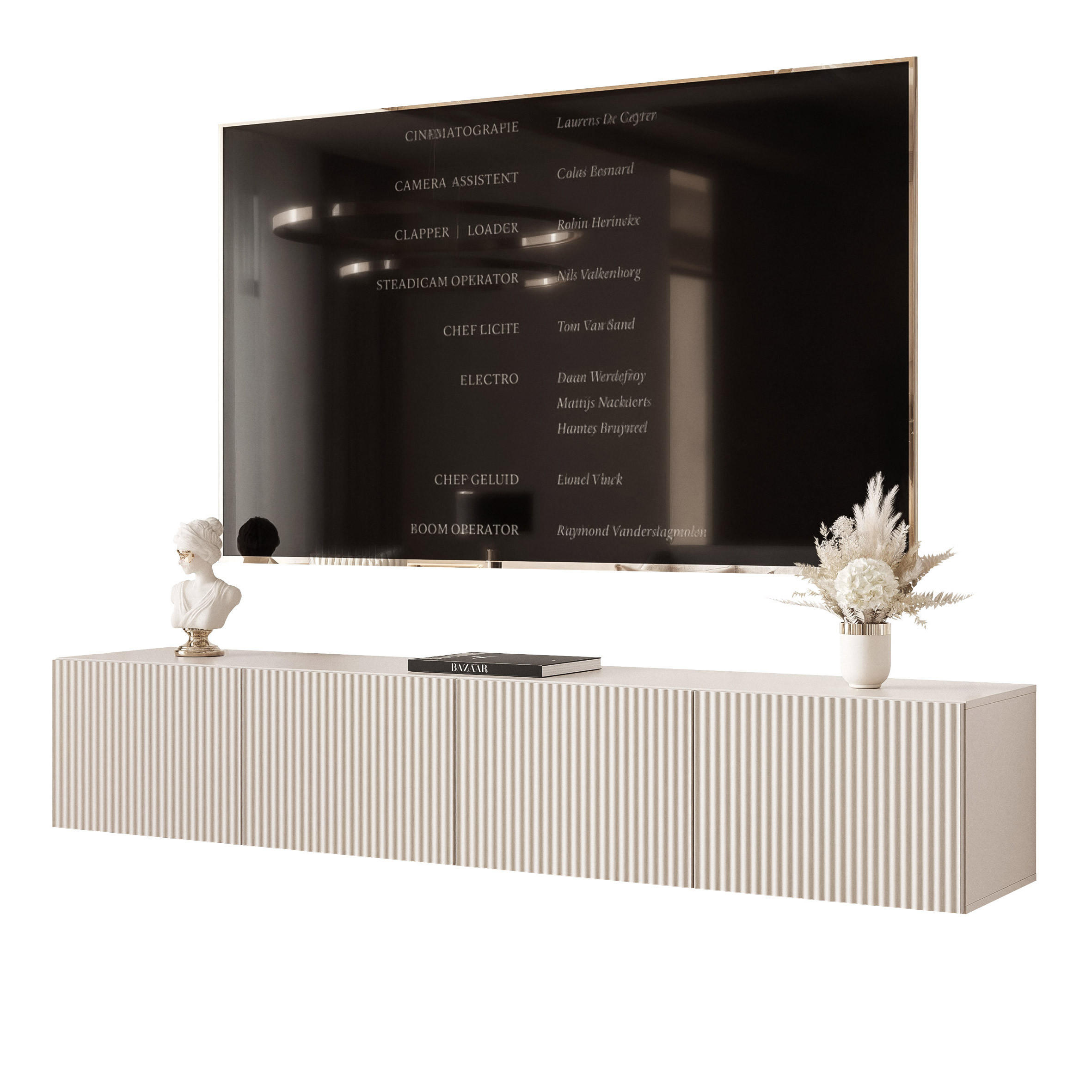 TV-LOWBOARD ANGEL Kaschmir hängend mit LED-Beleuchtung 200 cm - Kaschmir, Holzwerkstoff (200/36/40cm) - Idohome