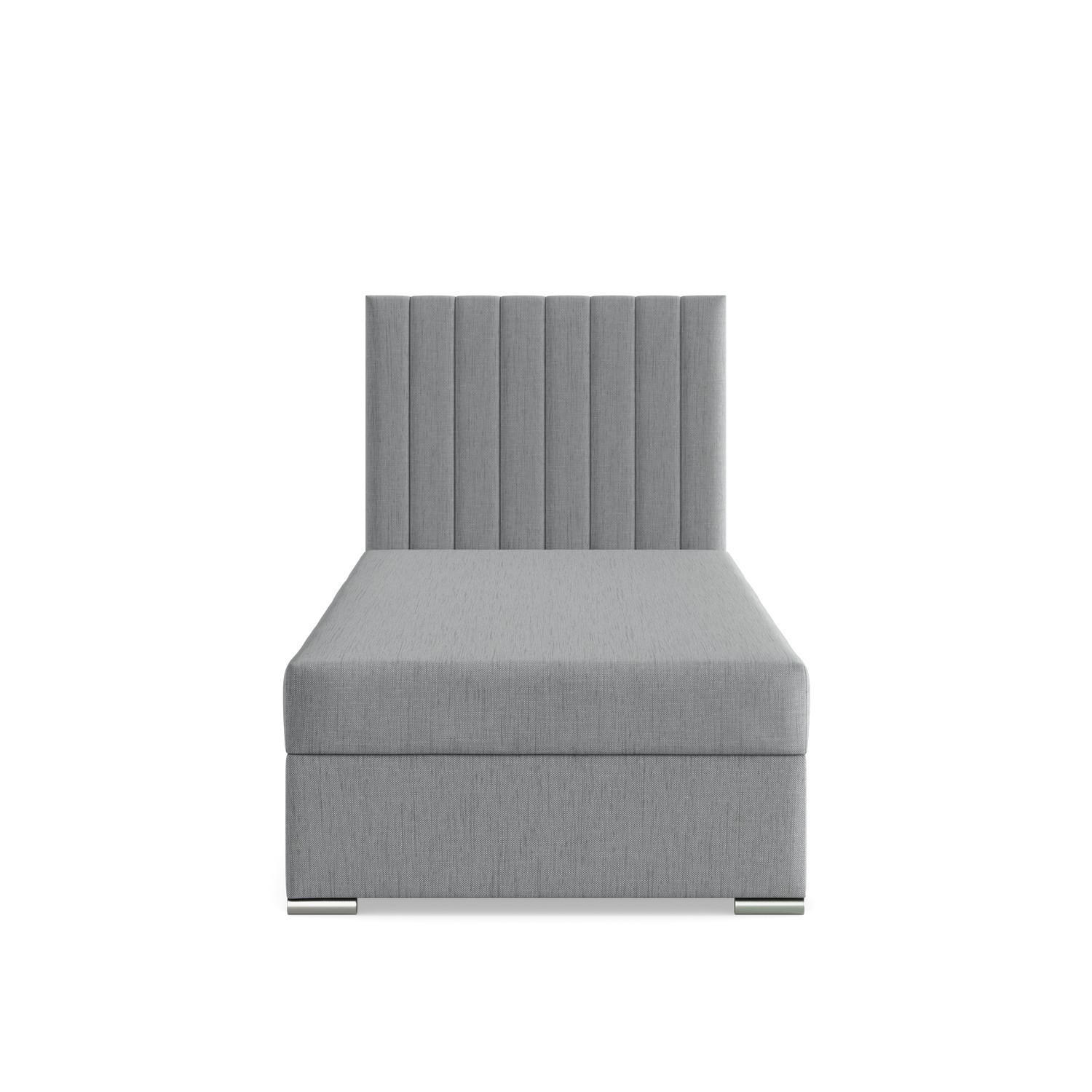 BOXBETT MIT KOPFTEIL 90x200 AGEN, Grau - Hellgrau, Textil (90/200cm) - Mebligo