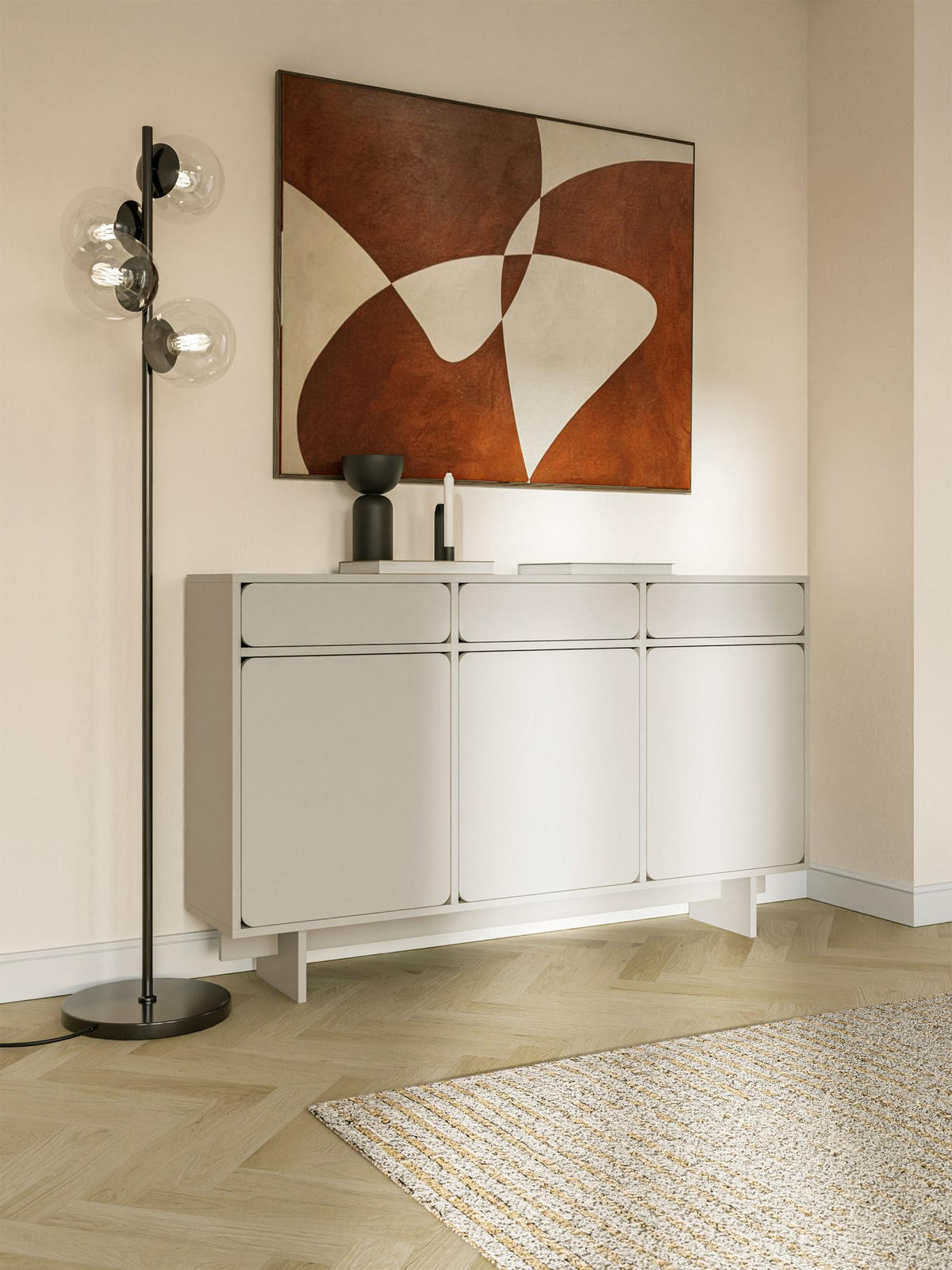 SIDEBOARD Wuwu Greige 150 cm - Taupe, Holzwerkstoff (150.5/88/35cm) - Selsey