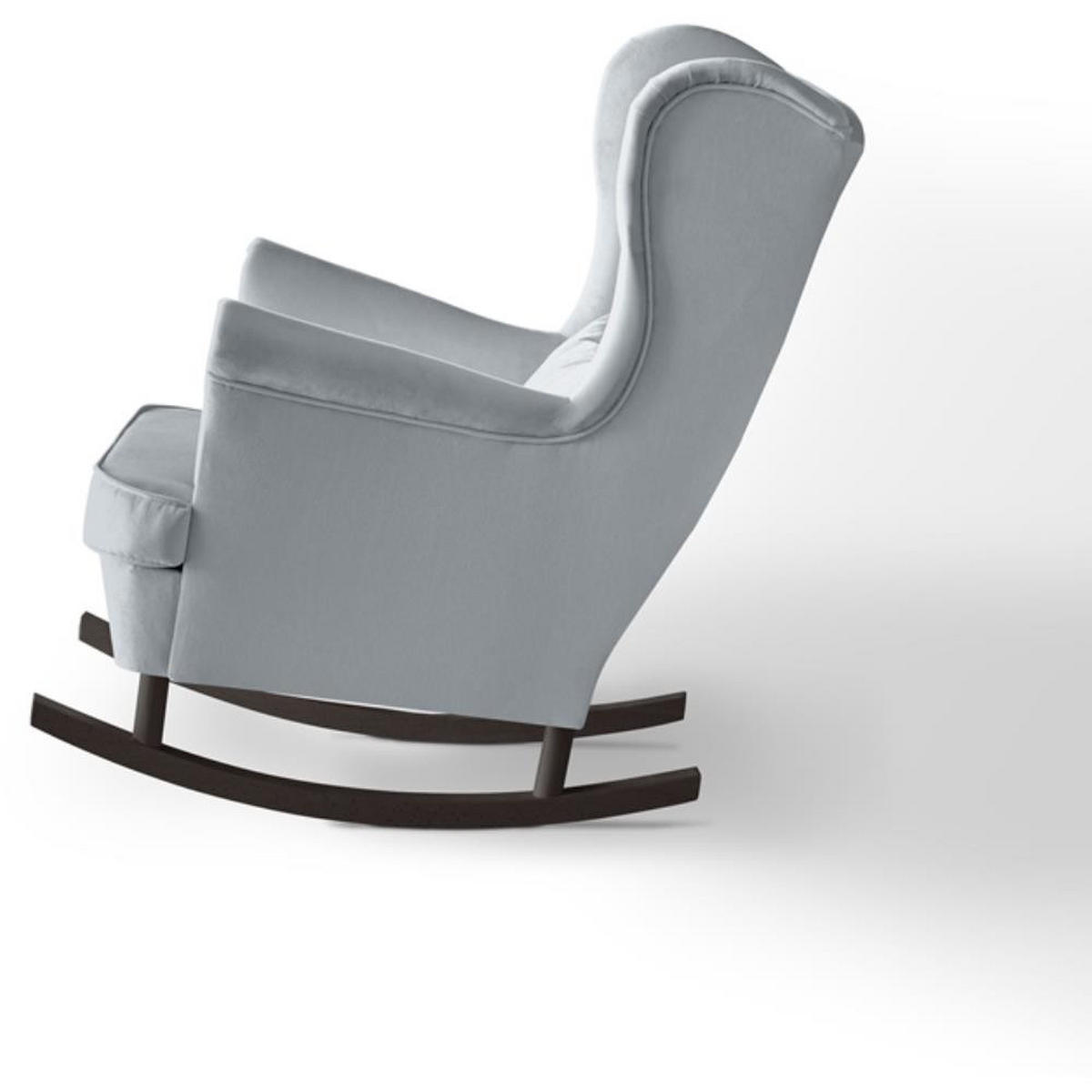 SCHAUKELSTUHL Fabio hellgrau mit Wenge Beinen - Wengefarben/Hellgrau, Textil (82/103/108cm) - Beautysofa