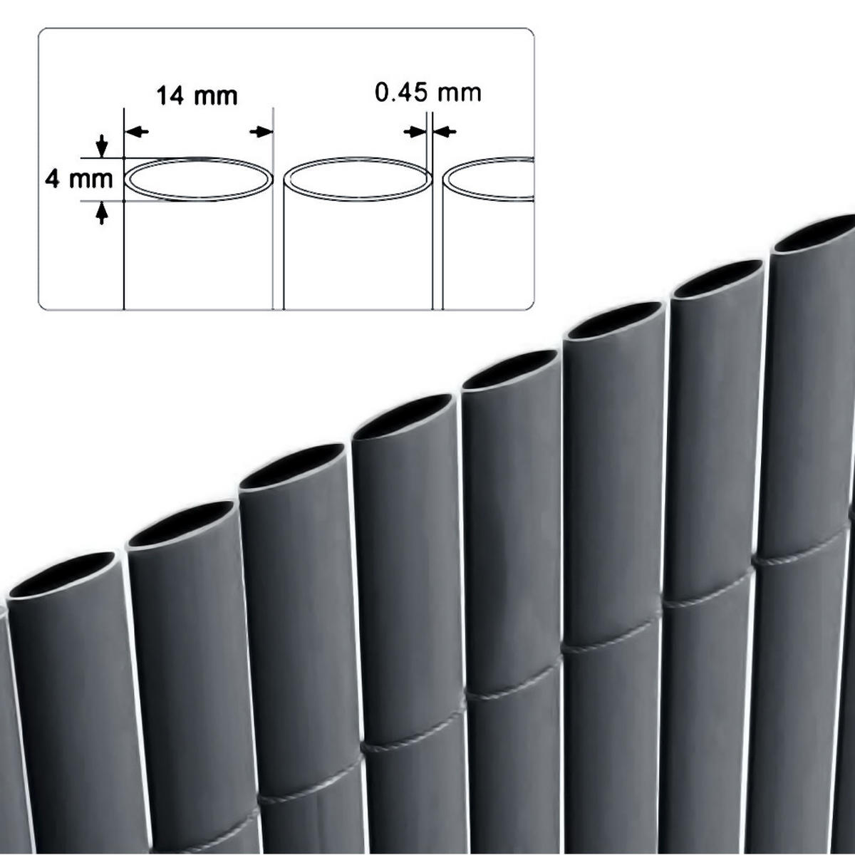 SICHTSCHUTZZAUN aus PVC in Dunkelgrau aufrollbar flexibles Roll-up Design für Garten & Haustierschutz 300x100cm - Dunkelgrau, Kunststoff (300/1cm) - Livingandhome