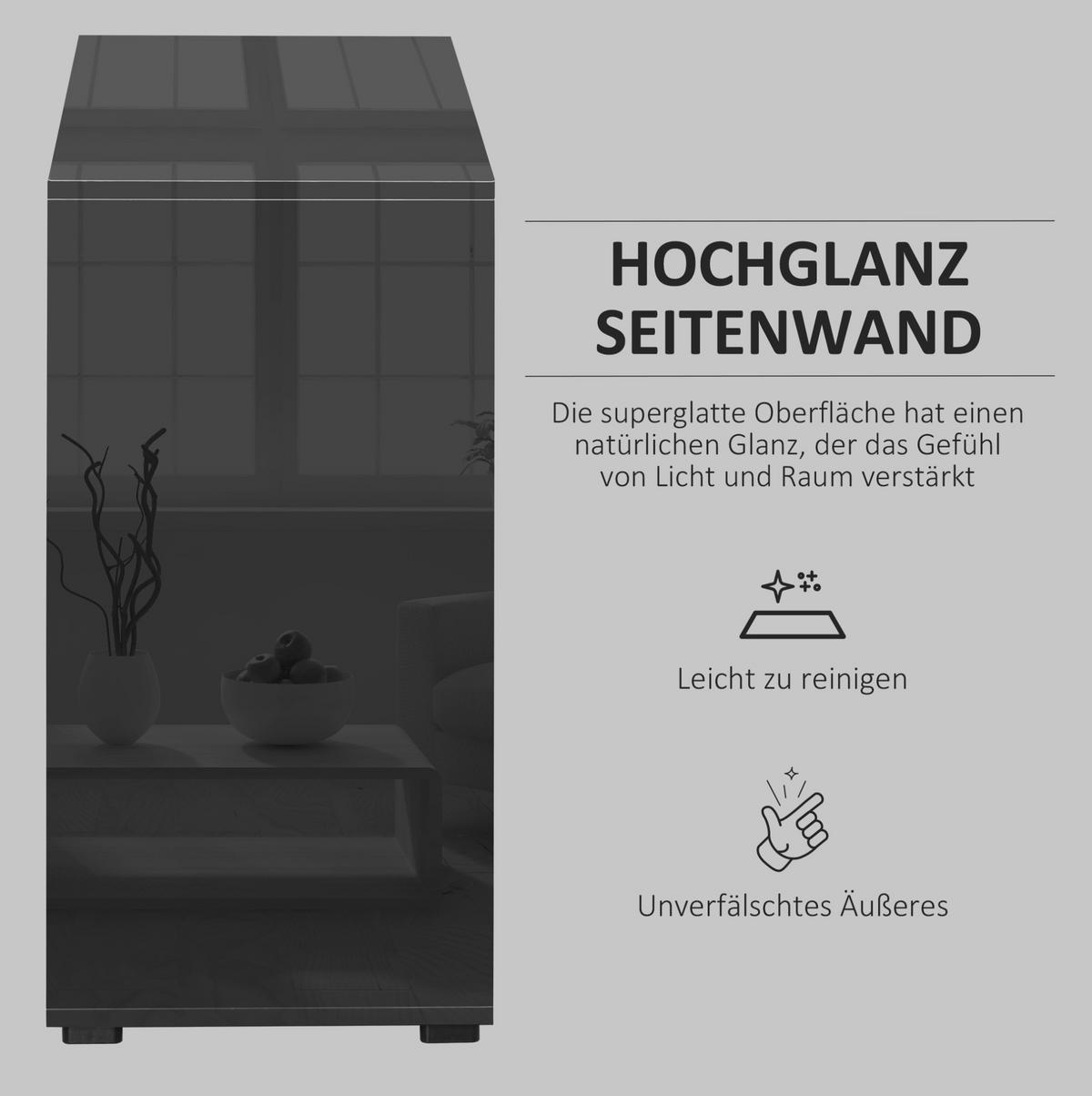 SIDEBOARD aus Holzwerkstoff 36x79x74 cm Schwarz mit 2 Schubladen, 2 Türen, verstellbarem Einlegeboden und Kippschutz - Schwarz, Holzwerkstoff (79/74/36cm) - Modfu