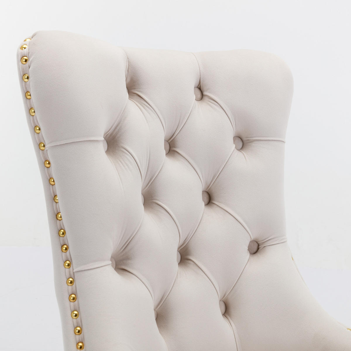 STUHL-SET DE-36289 2 Stück mit goldenen Beinen Beige - Beige, Holz (50/95/65cm) - ComfortXL