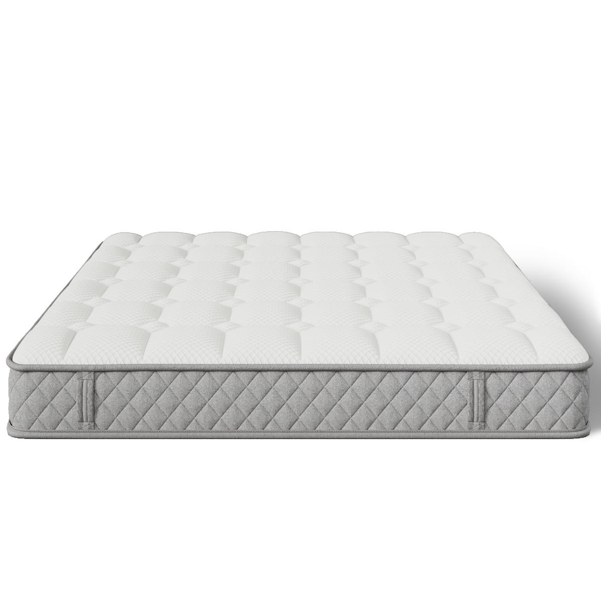 BETT mit LED und Stauraum 140x200 cm Leinen Grau inkl. Matratze - Grau, Metall (140/200cm) - Meubliv