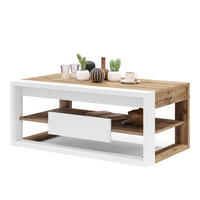 COUCHTISCH rechteckig Eiche Wotan Weiß aufklappbar - Eiche Wotan/Weiß, Holzwerkstoff (60/110/45cm) - designimpex