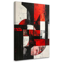 LEINWANDBILD 3D und geometrisch 70x100cm - Rot, Textil (70/100cm) - Feeby