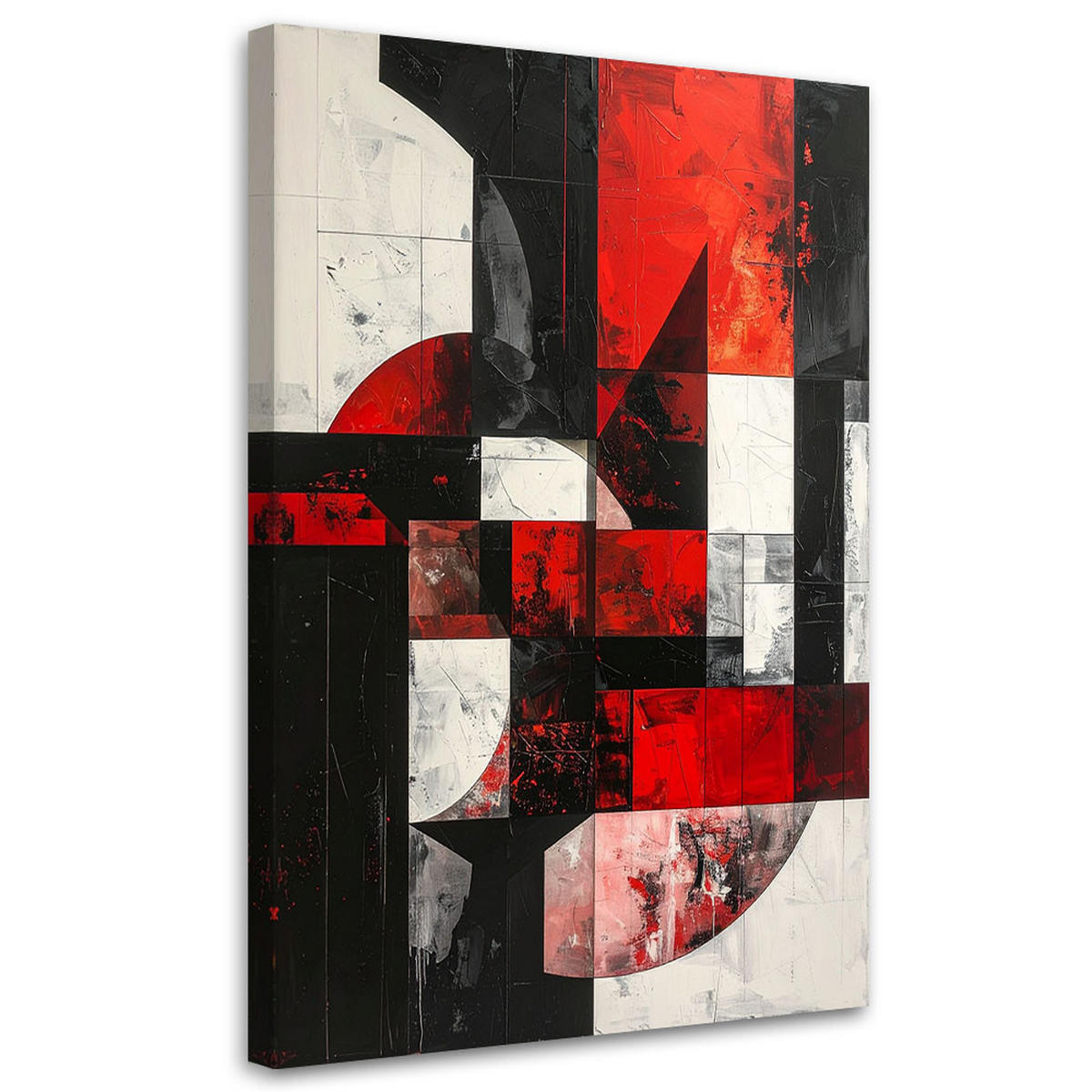 LEINWANDBILD 3D und geometrisch 70x100cm - Rot, Textil (70/100cm) - Feeby