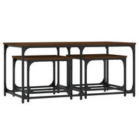 SATZTISCHE 3 Stk. Braun Eichen-Optik Holzwerkstoff - Braun, Holzwerkstoff (50/100/45cm) - furnicato