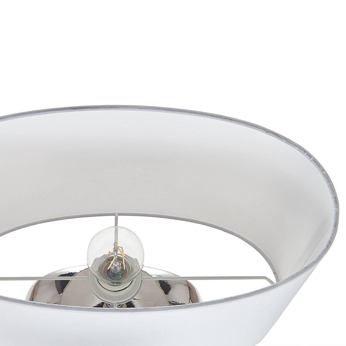 TISCHLAMPE Kherlen 20/38/48 cm - Silberfarben, Keramik (20/38/48cm) - Beliani