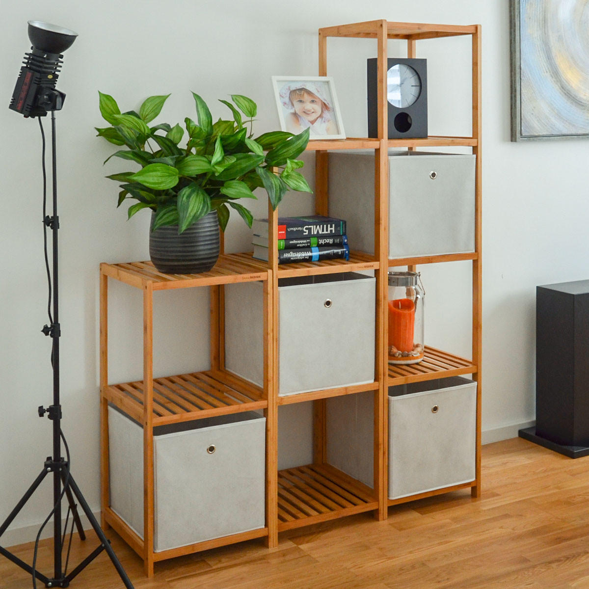 BADREGAL 38x39,5x162,5 cm mit 5 Fächern - Braun, Holz (39.5/162.5/38cm) - Dunedesign
