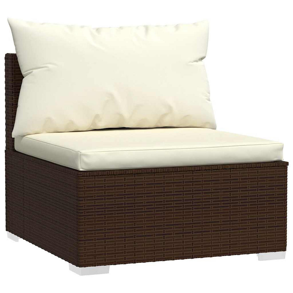 GARTEN-LOUNGE-SET 4-teilig Mit Kissen Poly Rattan Braun - Braun, Kunststoff - vidaXL