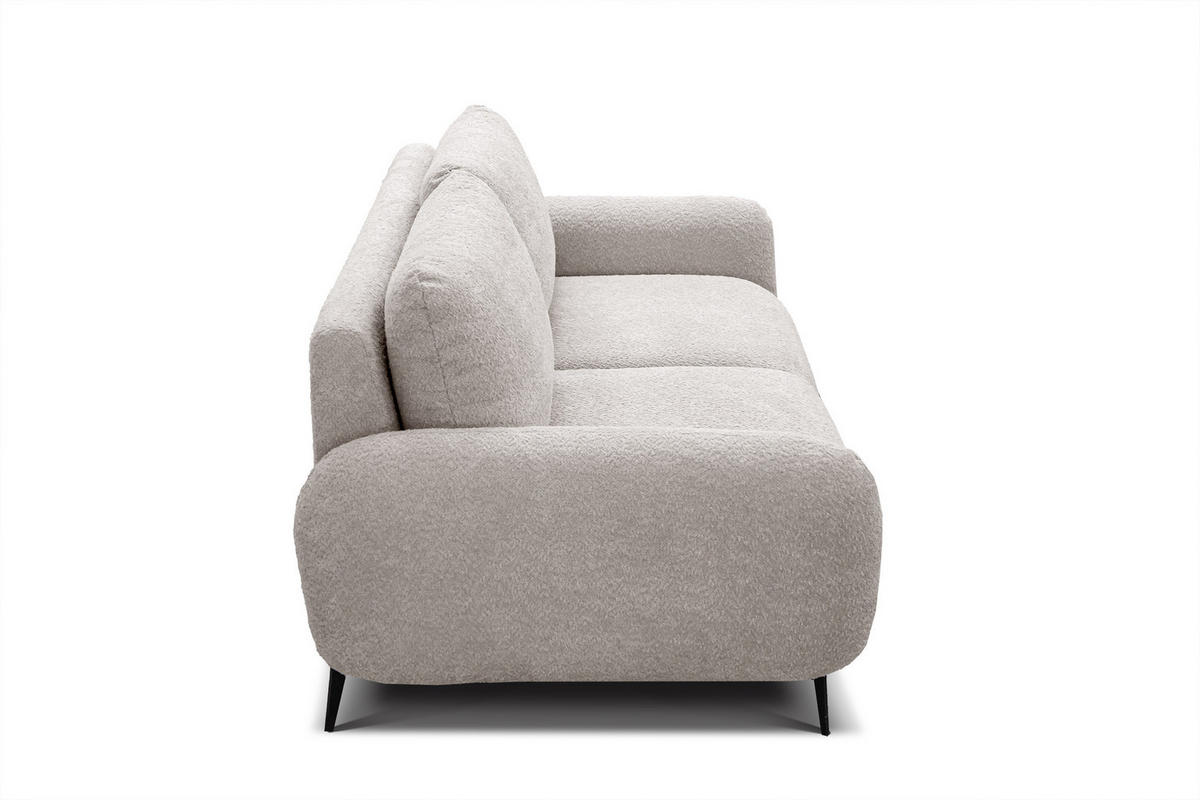 SOFA FEBE 2-Sitzer, ecru - Champagner/Schwarz, Holz/Textil (160/82/96cm) - Courtois Laville