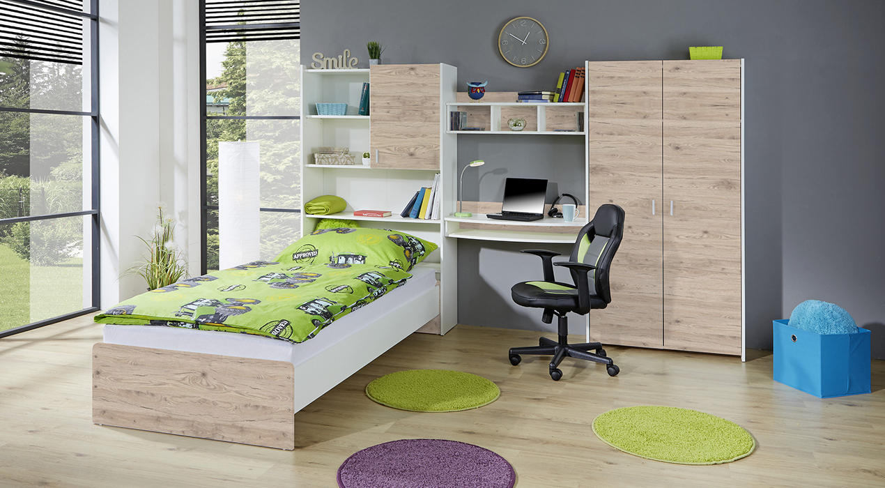 mid.you Jugendzimmer weiß Eichefarben