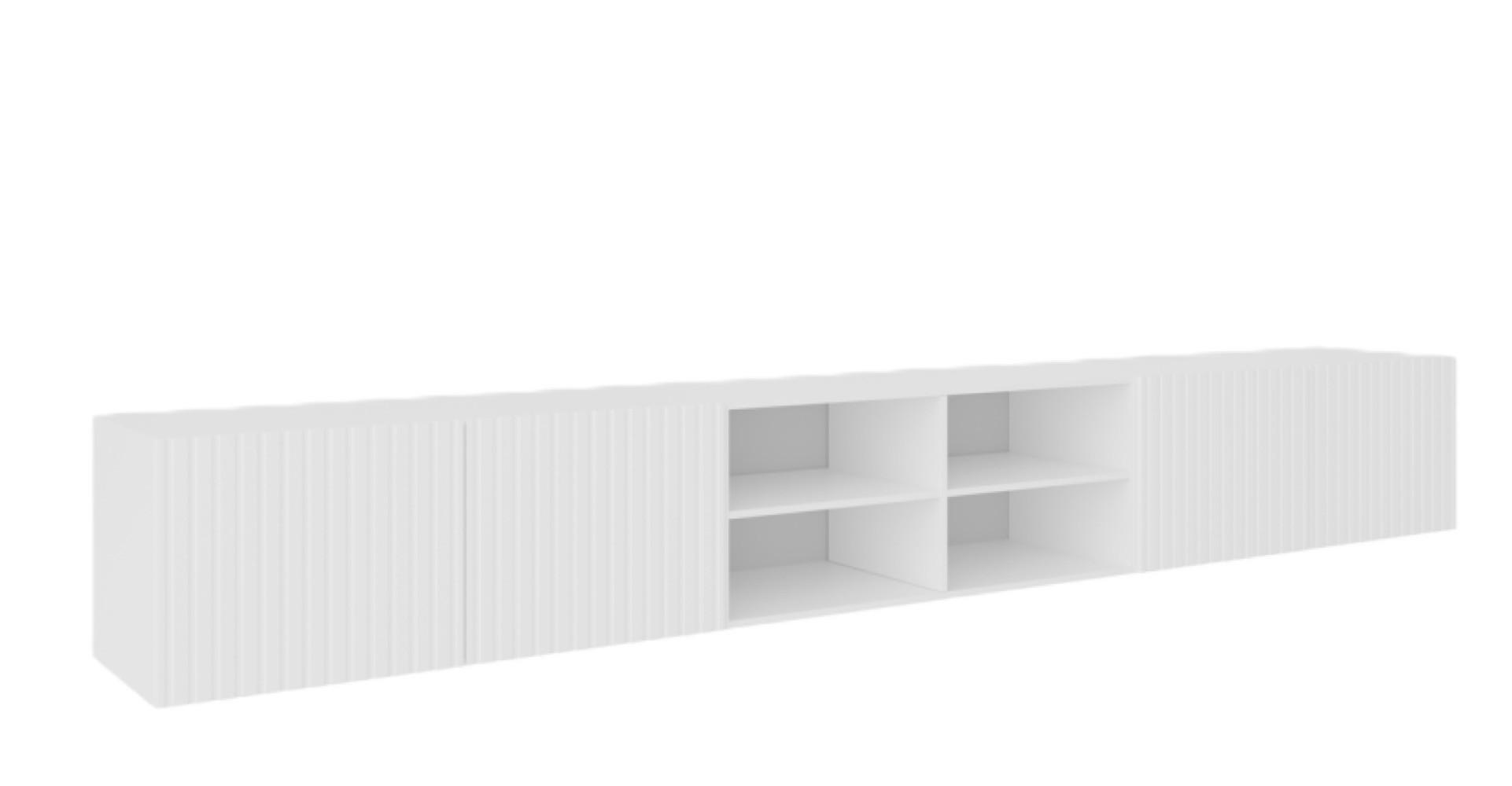 TV-SCHRANK Weiß RIO Offene Mit Regalen 300 cm - Weiß, Holzwerkstoff (300/41/40cm) - Sepro Meble