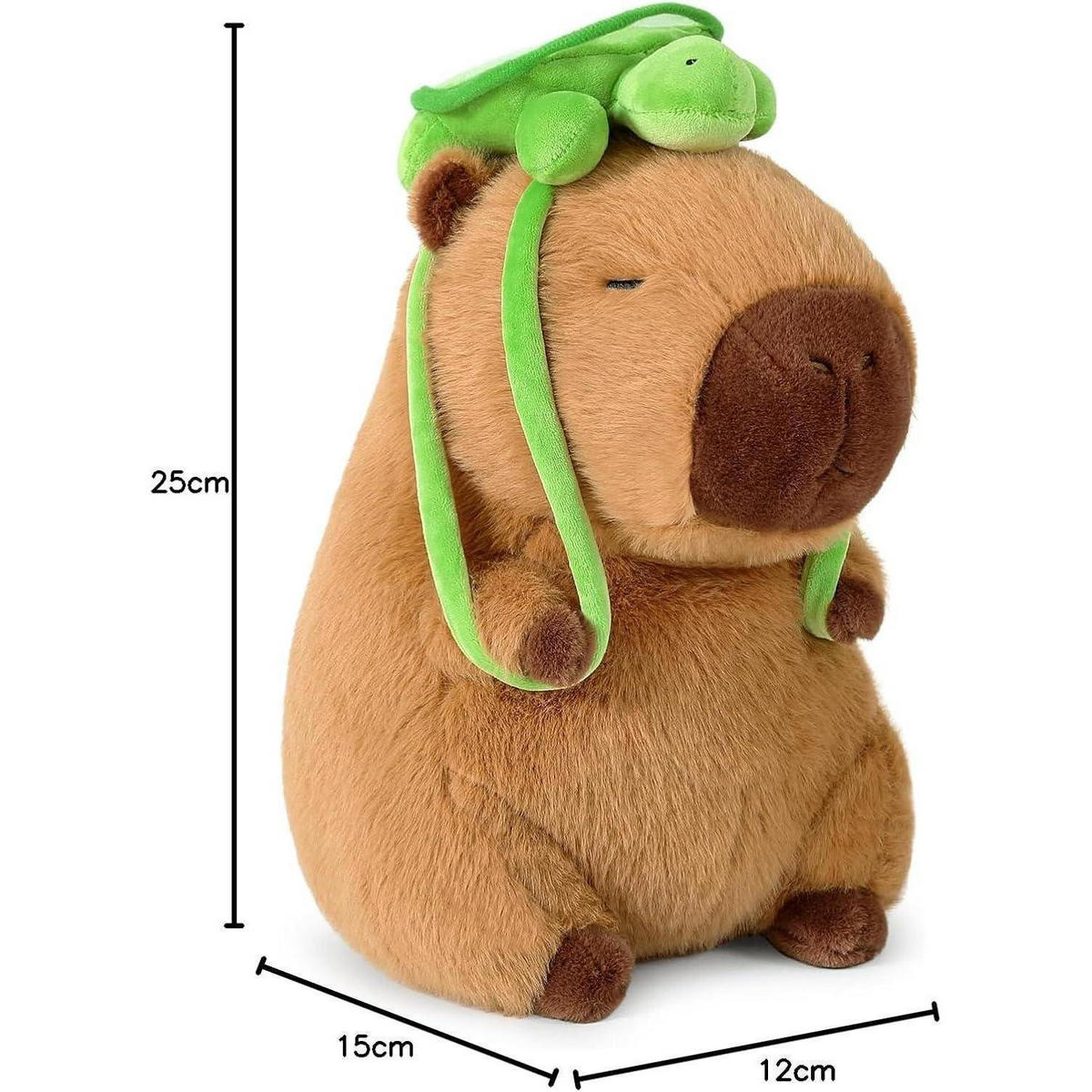 PLÜSCHTIER Capybara mit Schildkröte 25 cm - Braun, Textil (12/25cm)