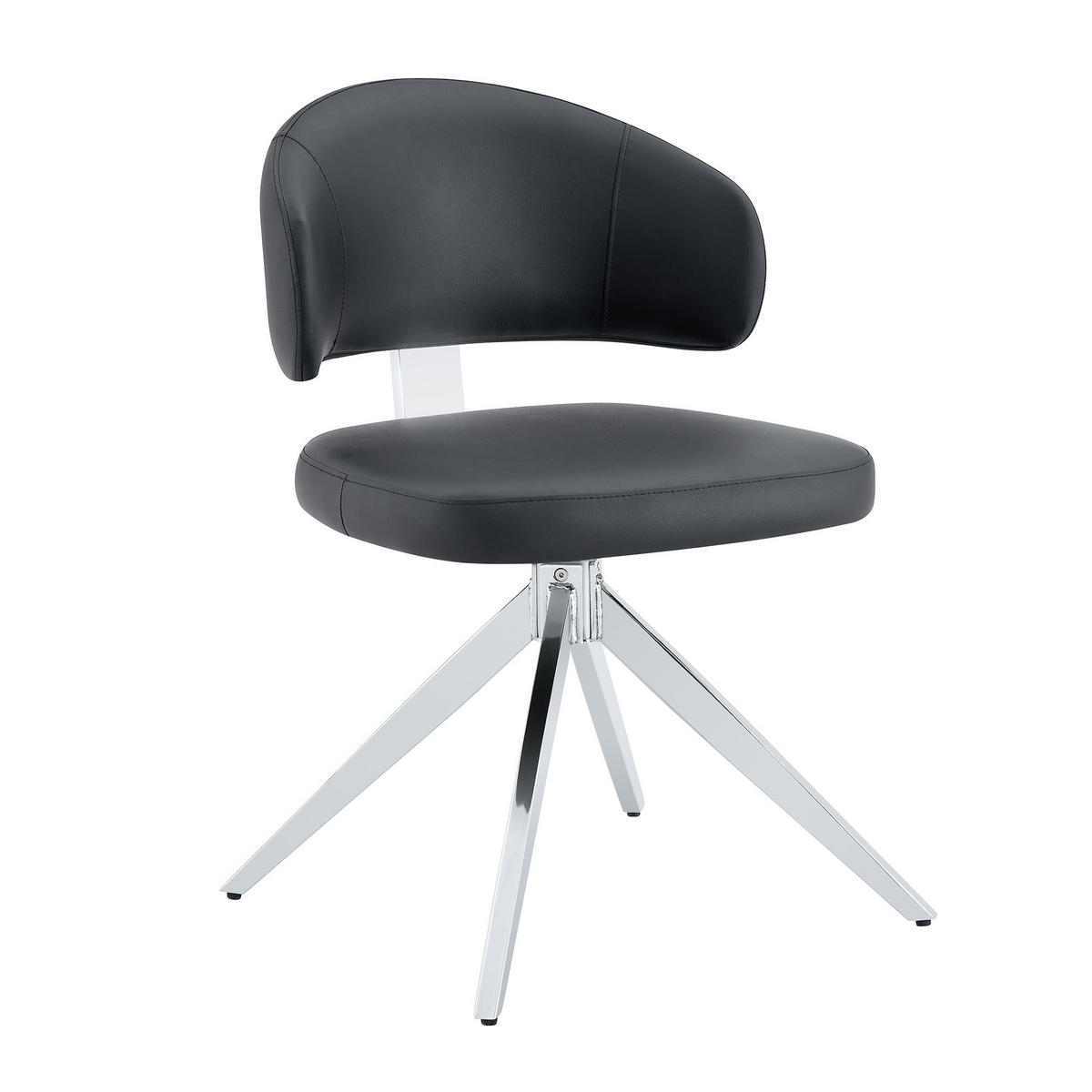 STUHL-SET DE-36678 2 Stück 360° drehbar mit Polsterung Schwarz - Schwarz, Metall (50.5/77/54.5cm) - ComfortXL