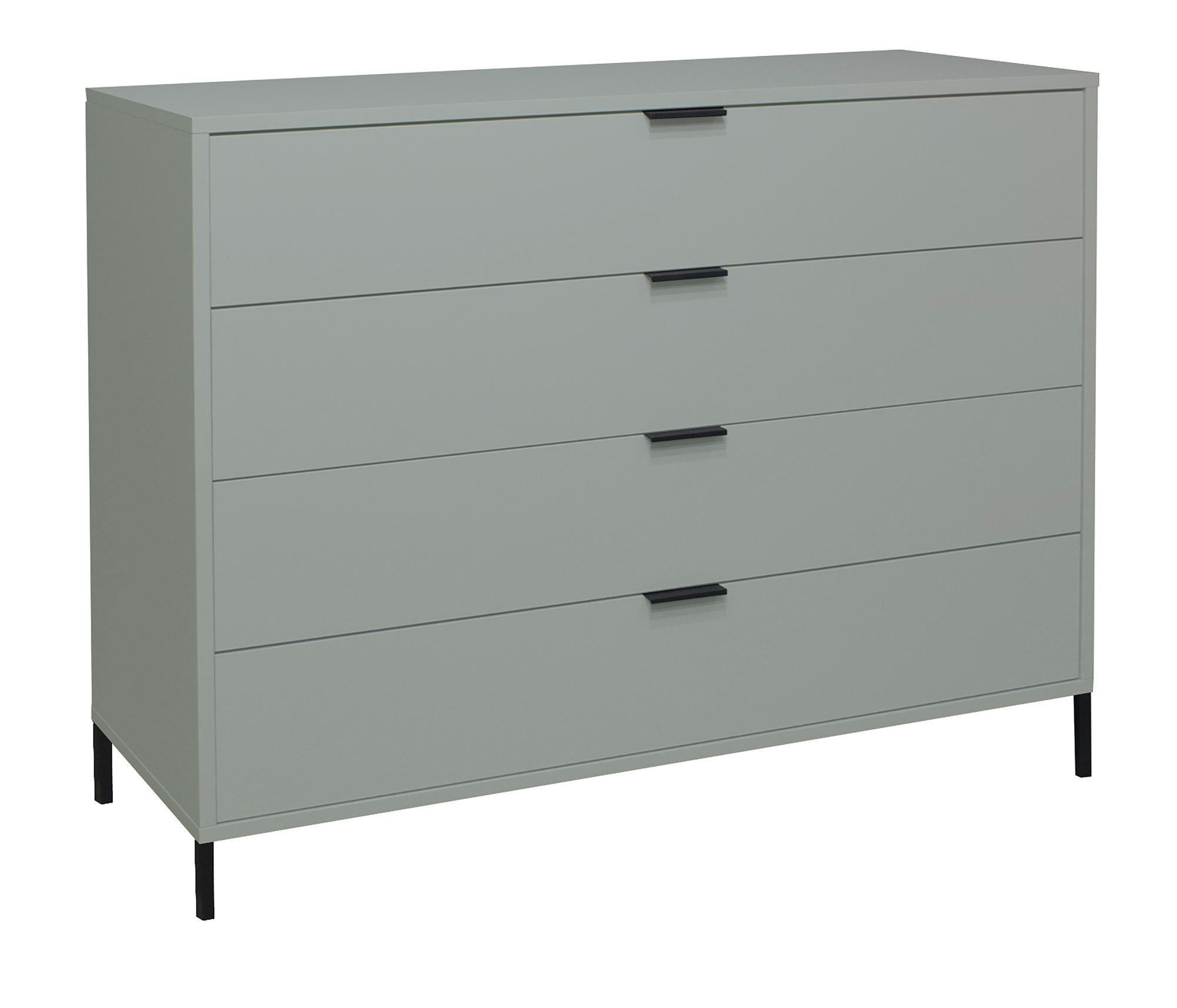 KOMMODE Erna 119x45x102 Pinie Green matt Lack - Grün, Holzwerkstoff (119/102/45cm) - 58aufmkessel