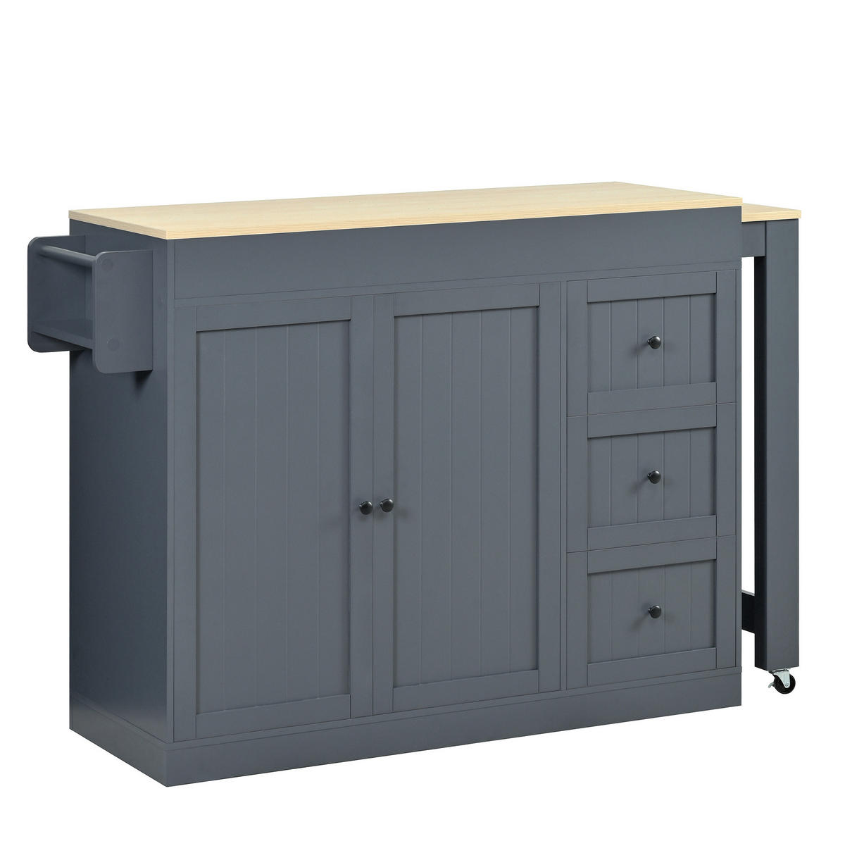 KÜCHENINSEL 112/45/93 cm grau aus MDF mit Ausziehplatte - Grau, Holzwerkstoff (130/93/45cm) - OKWISH