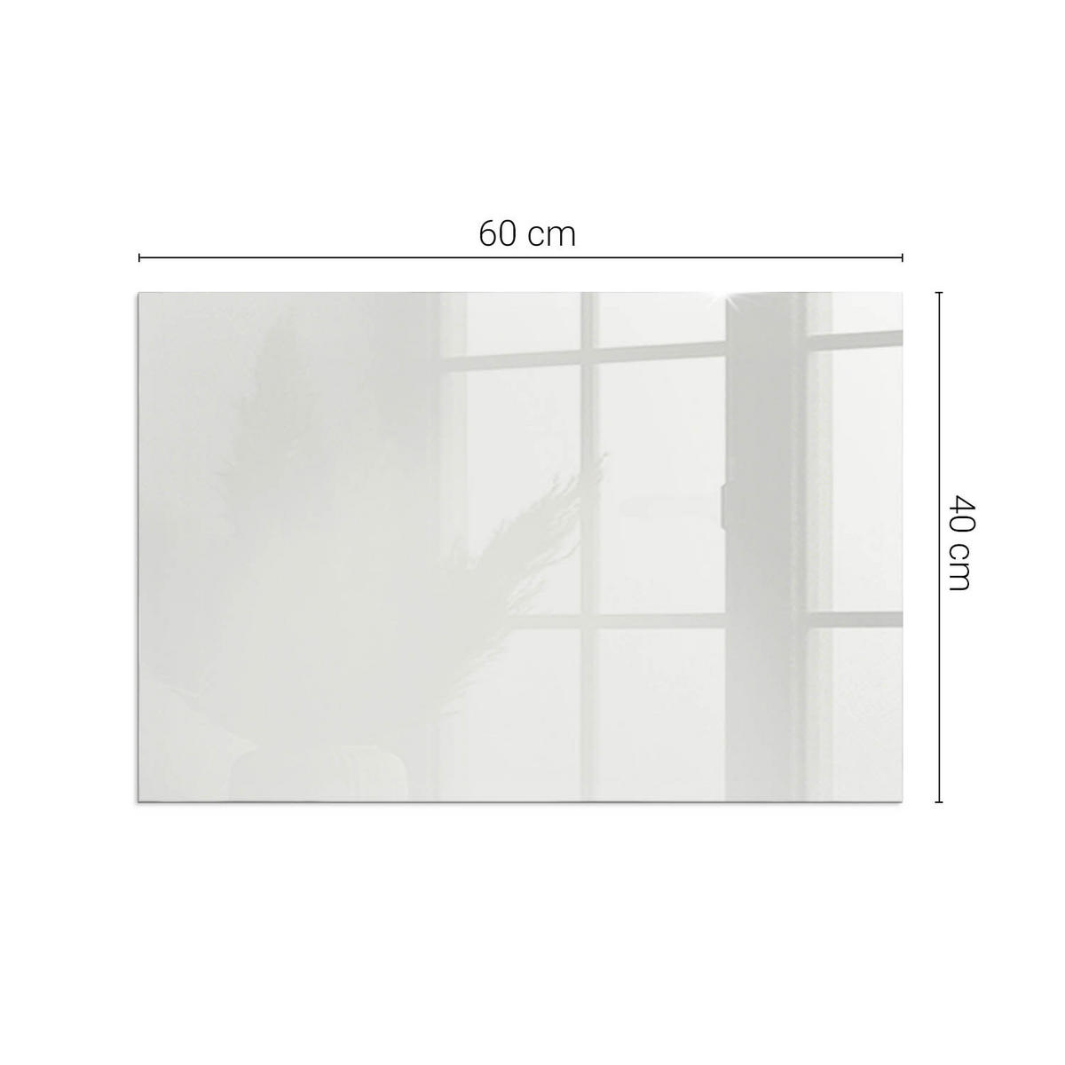 GLASPLATTE für Kamin 60x40 cm Grau - Grau, Glas (60/40/0.4cm) - ArtPrintCave