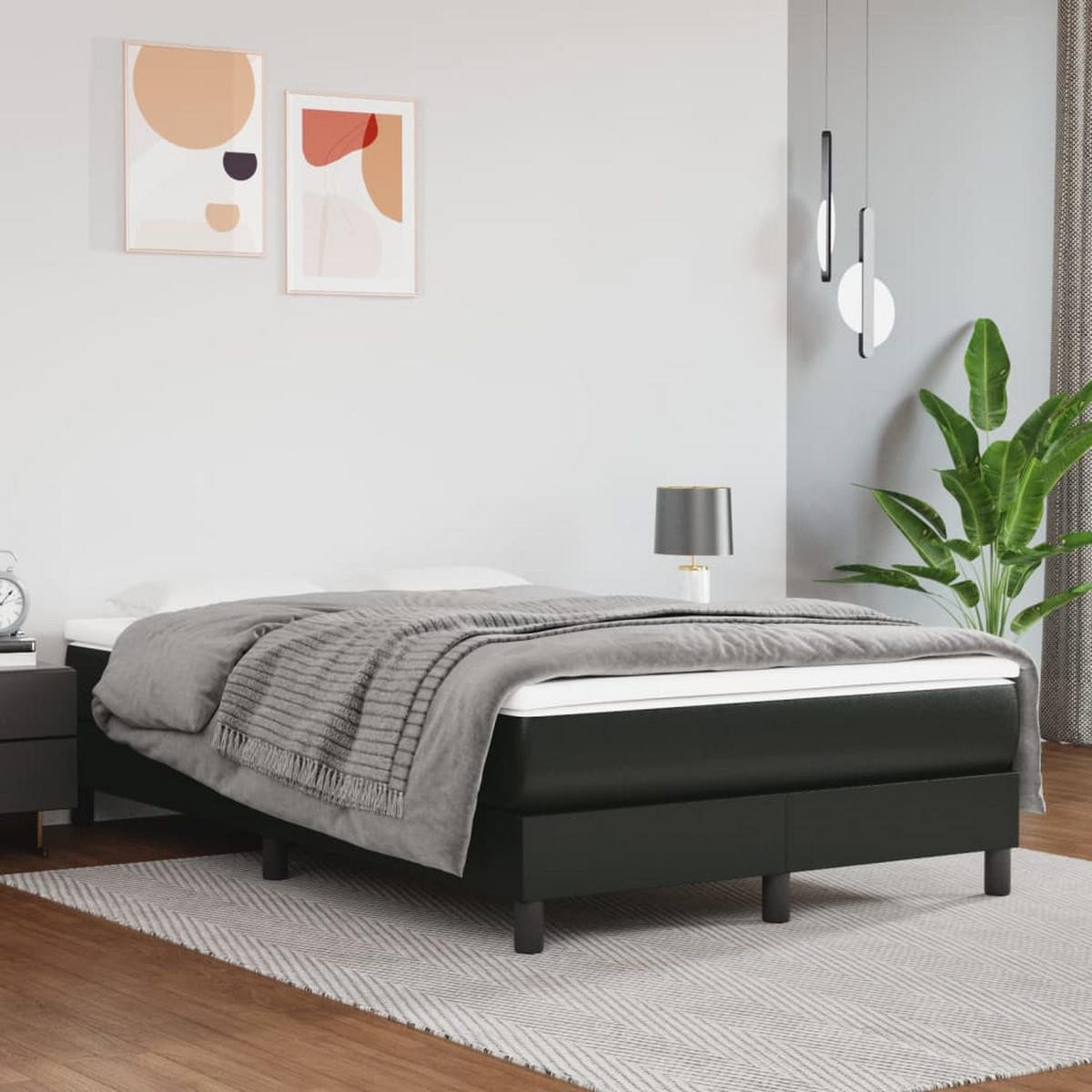POLSTERBETT Quintero 120/203 cm - Schwarz, Holzwerkstoff (120/200cm) - Nettlife