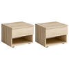 NACHTKONSOLE Fino sonoma eiche 45 / 35 / 35cm (2er-Set) - Braun, Holz/Holzwerkstoff (45/35/35cm) - Feldmann-Wohnen