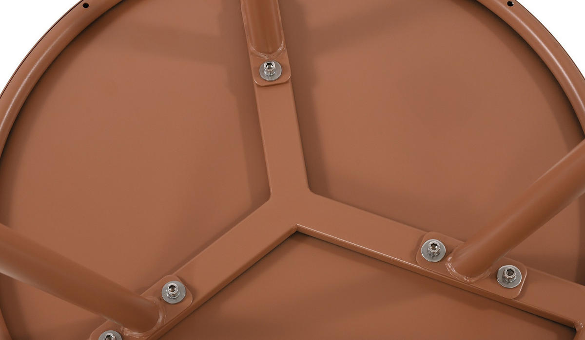 COUCHTISCH rund 50 cm Kunststoff terracotta - Terra cotta, Kunststoff/Metall (50/50/40cm) - CLP