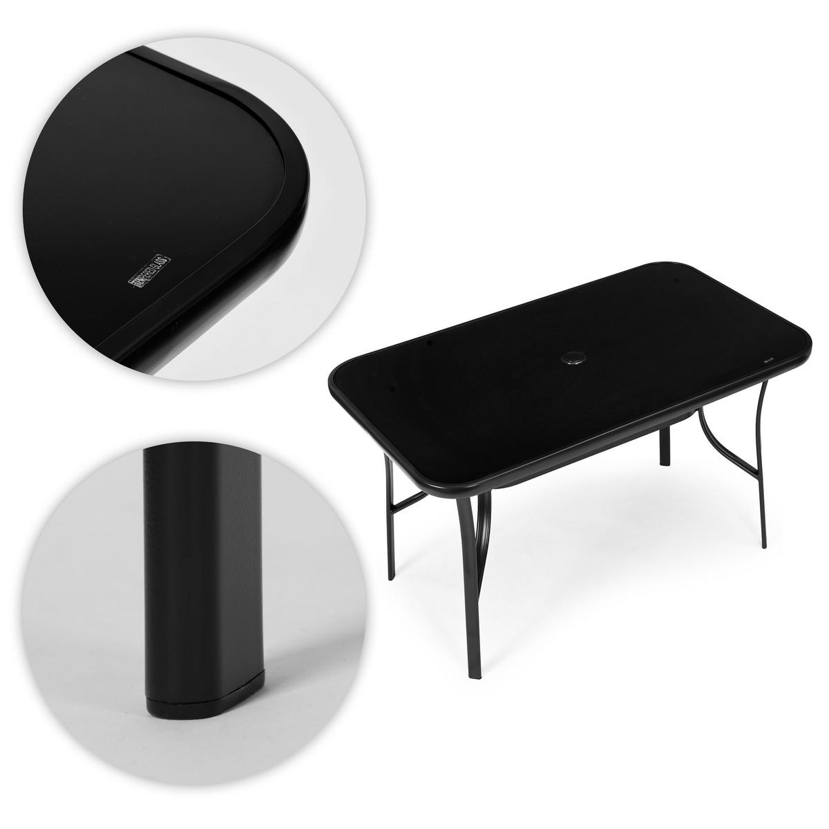 GARTENTISCH Schwarz Metall - Schwarz, Metall (120/70/71cm) - Mat-Haus