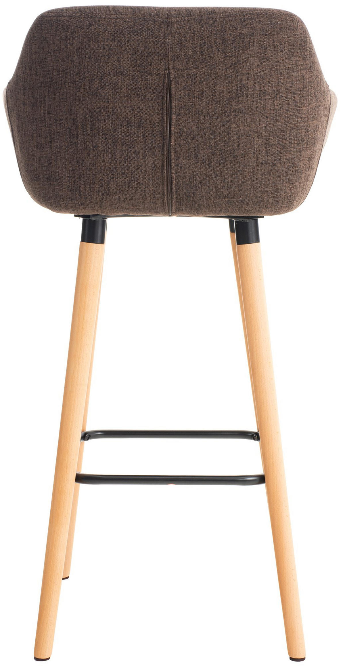 BARHOCKER mit Lehne Braun VILO Stoffbezug 99x55x46 cm - Braun, Holz/Textil (55/99/46cm) - DELUKE