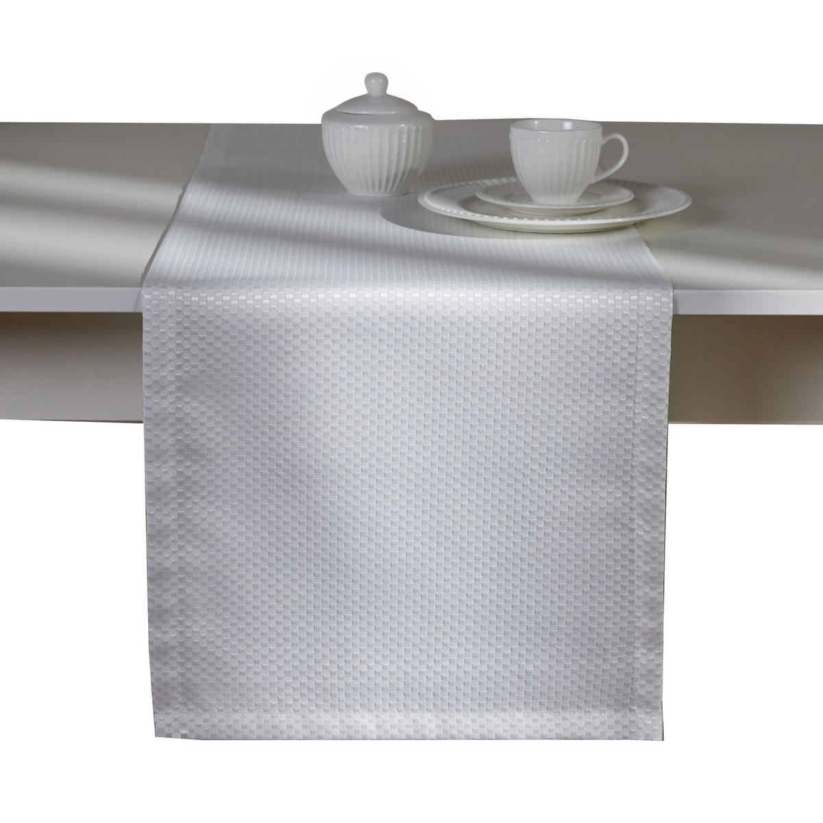 TISCHLÄUFER Arpuro - Weiß, Textil (180/35/1cm) - home&you
