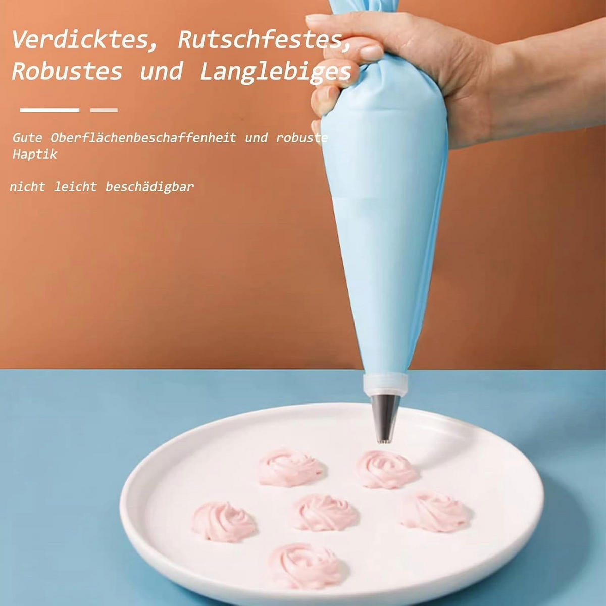 SPRITZBEUTEL Set 21-teilig mit Tüllen und Schabern - Hellblau, Kunststoff (17/1/31cm)