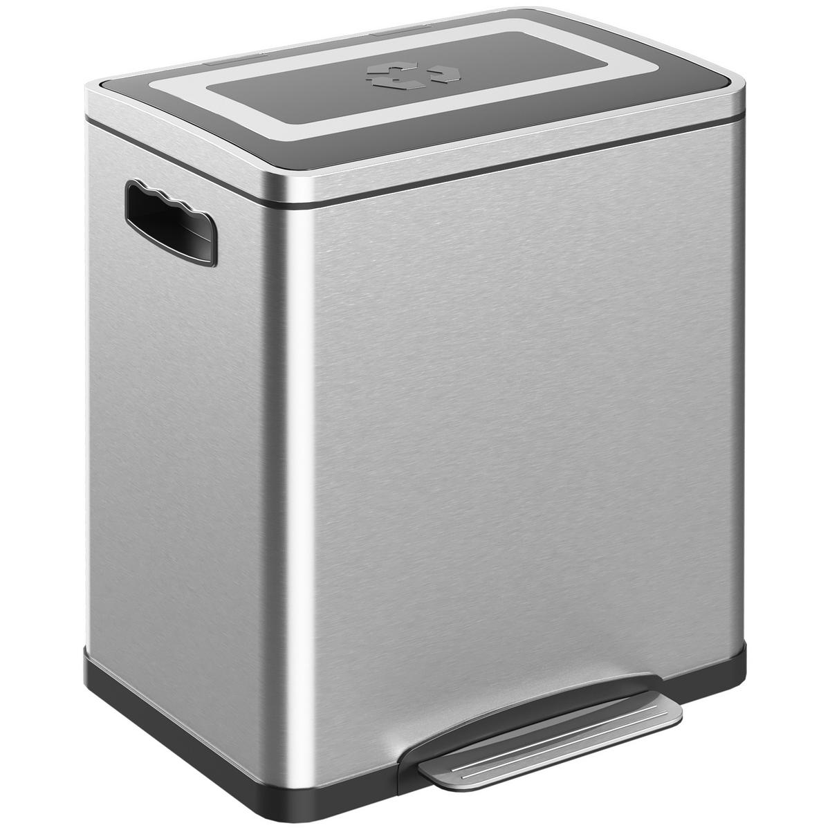 ABFALLEIMER Silberfarben 1 Stück - Silberfarben, Metall (34.8/47.5/40cm) - GiPP
