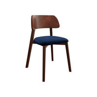 POLSTERSTUHL Dario, Holzfarbe: Nuss - Blau/Nussbaumfarben, Holz/Textil (47/80/50cm) - MIRJAN24