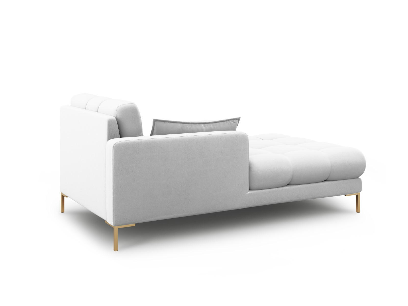 CHAISELONGUE links Mamaia aus strukturiertem Stoff hellgrau - Hellgrau, Textil (102/75/185cm) - Micadoni