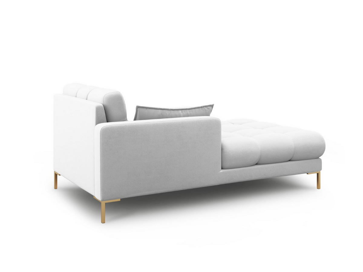 CHAISELONGUE links Mamaia aus strukturiertem Stoff hellgrau - Hellgrau, Textil (102/75/185cm) - Micadoni
