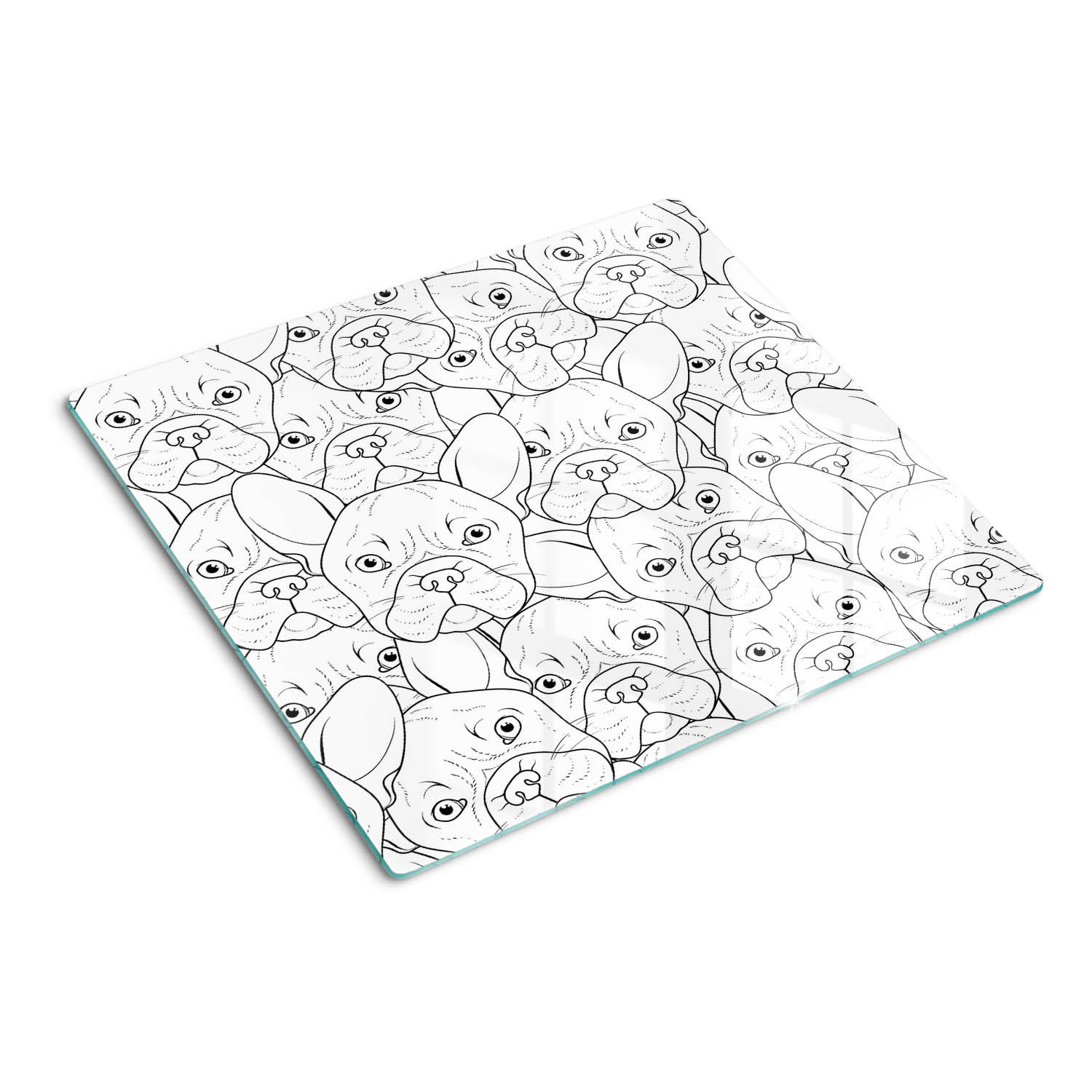 GLASPLATTE 60x52 cm Bulldoggen - Beige/Olivgrün, Glas (60/0.4/52cm) - TULUP