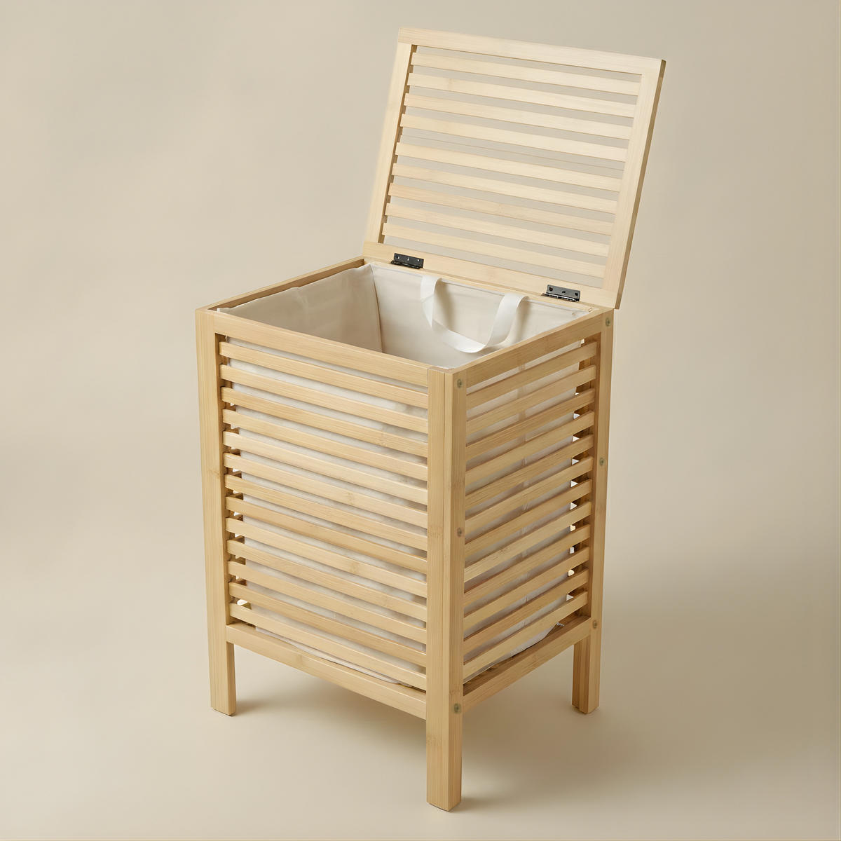 WÄSCHEKORB Lund 60l - Beige, Naturmaterialien (40/57/40cm)