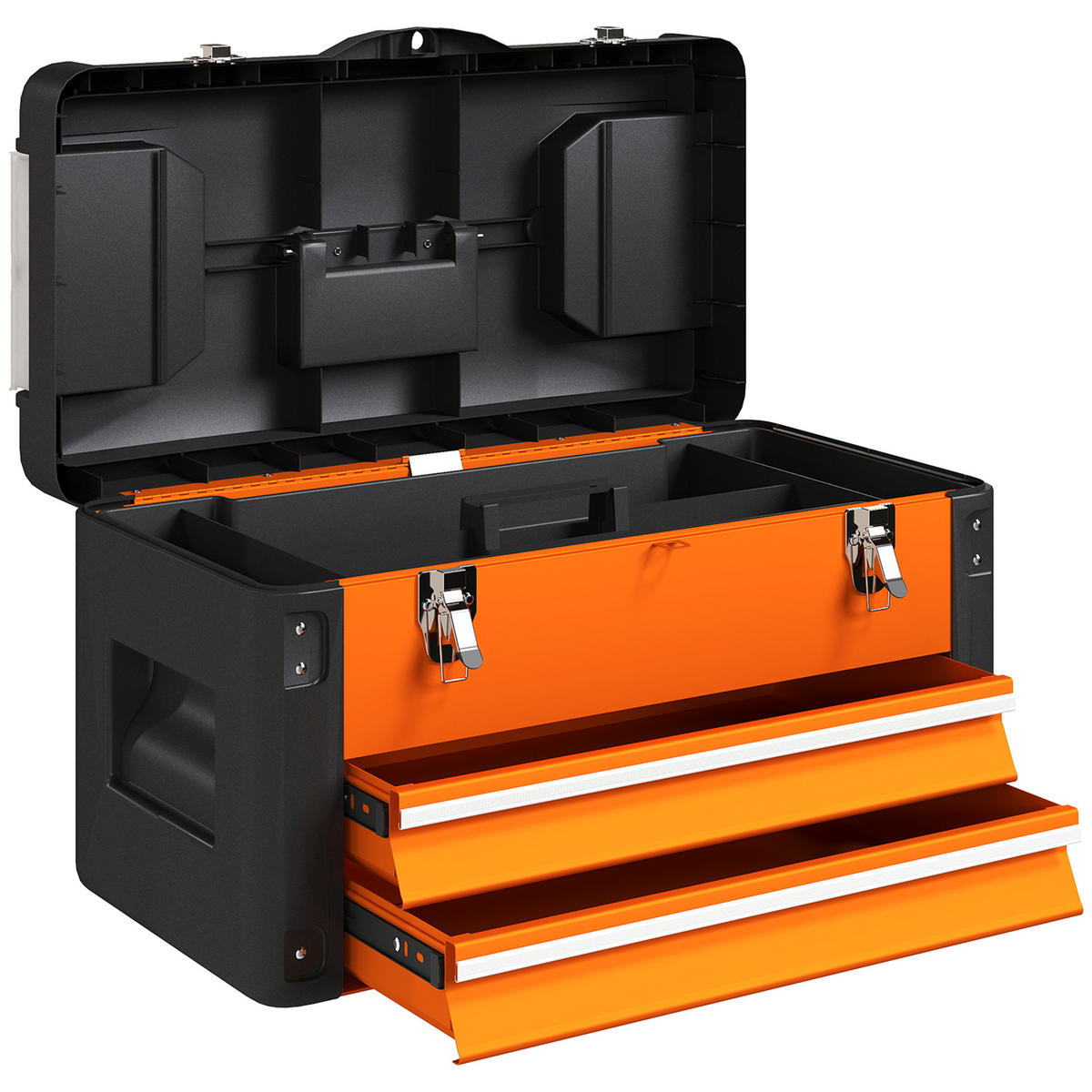WERKZEUGKISTE, Werkzeugkasten, Stahl, 1 Schublade, orange, 49,7x25,3x28,9cm - Multicolor, Metall (25.3/28.9/49.7cm) - FORIOUS