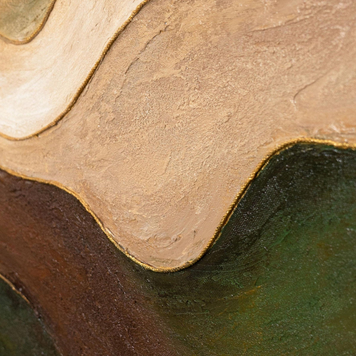 GEMÄLDE Tanz der Hügel Schattenfugenrahmen Beige 140x100 cm - Beige, Holz (140/100cm) - YS-art gallery