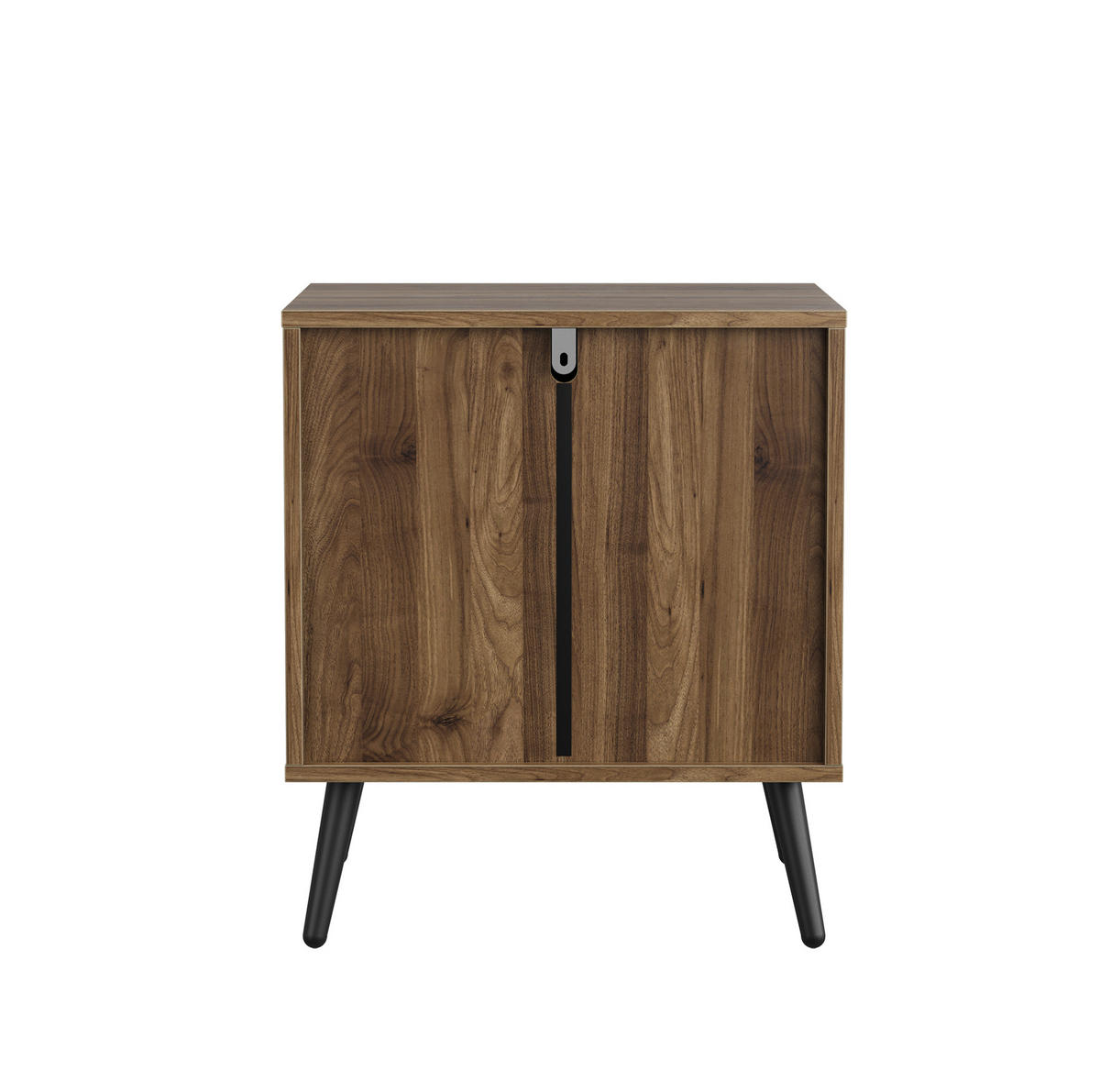 NACHTTISCH aus MDF 45x40x53 cm Walnuss mit 2 Schubladen und Metallbeinen im modernen Design - Walnussfarben, Holzwerkstoff (45/53/40cm) - Modfu