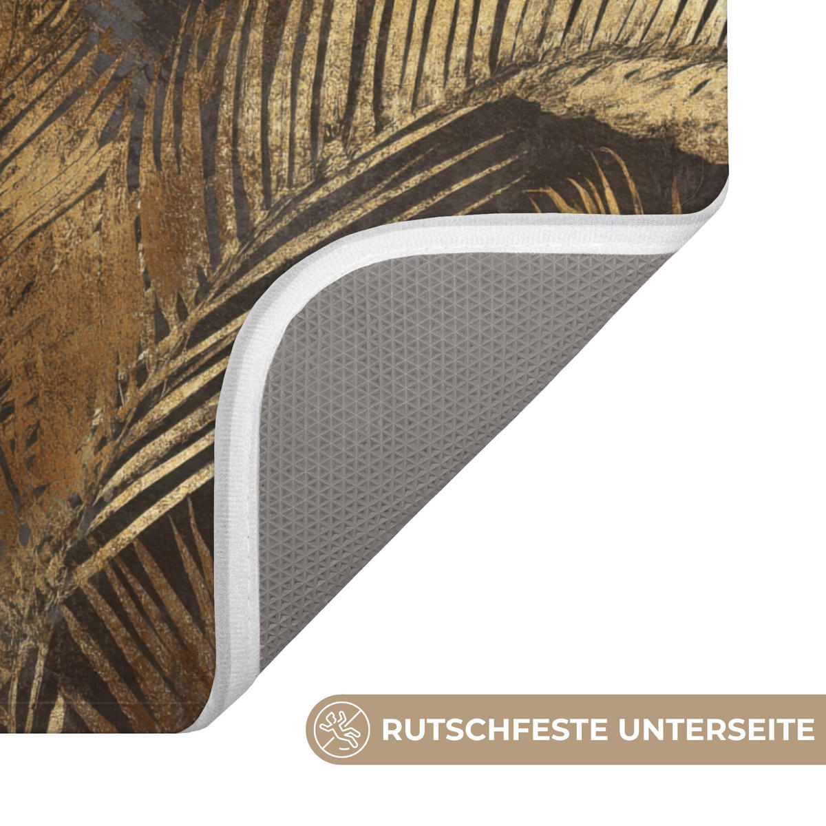 WC PŘEDLOŽKA Tropical - Listy - zlaté 55x60 cm - zlatá, textil/plast (55/1cm) - OnlyWow