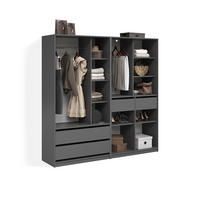 GARDEROBA Trento Antracit Komplet 2 - antracit, leseni material (100/200/50cm) - Livinity®